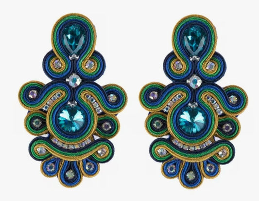 Außergewöhnliche handgemachte Soutache Ohrringe